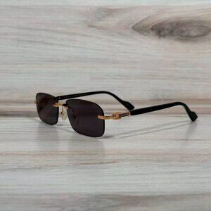 Gucci  Rimless Black & Gold Sunglasses